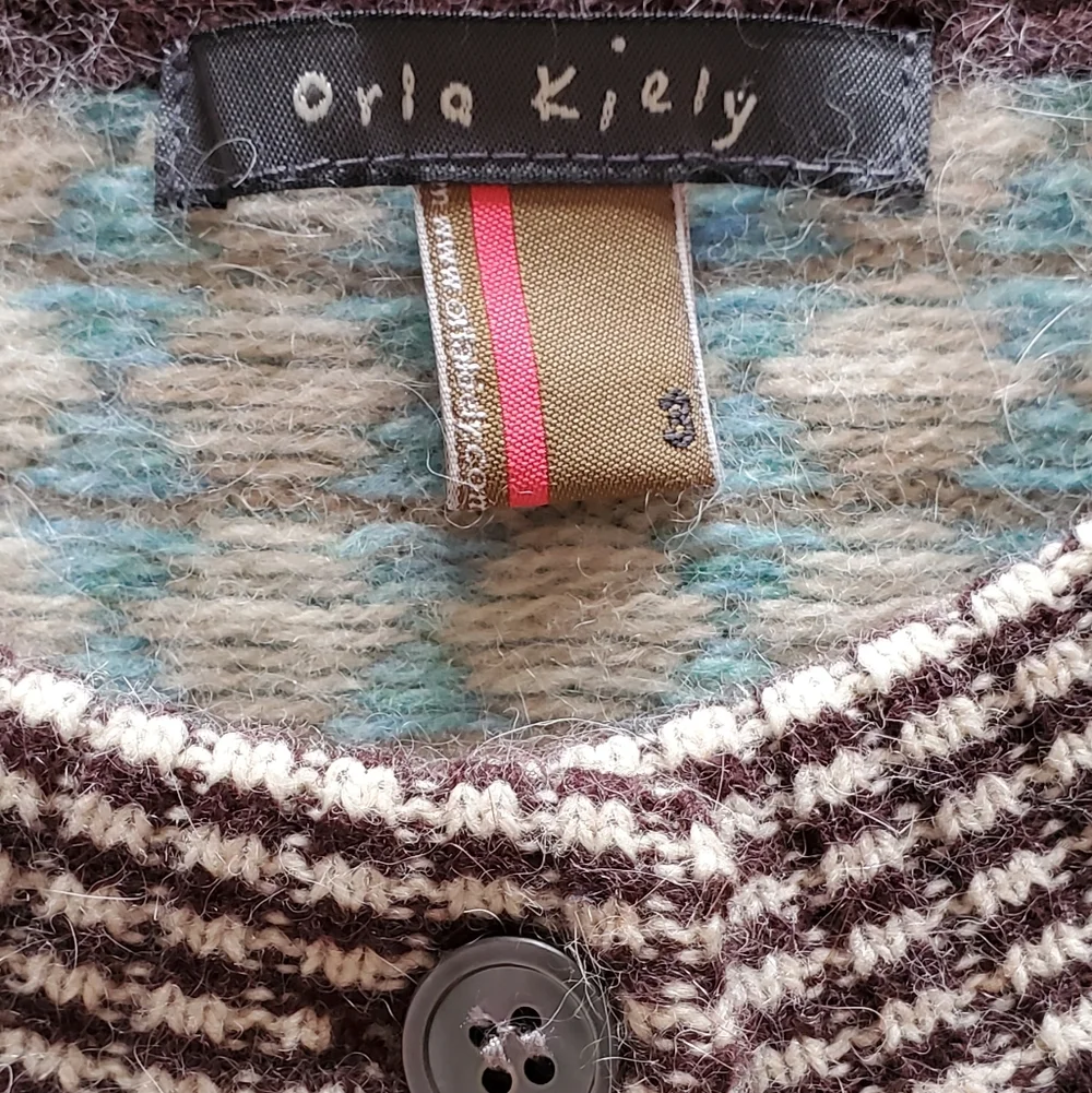 Orla Kiely Y2K Retro Polka Dot Lambswool Angora Cardigan - Picture 2 of 12